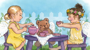 Tiny angels having a tea party