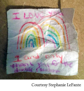 A drawing of a rainbow; courtesy Stephanie LeFante