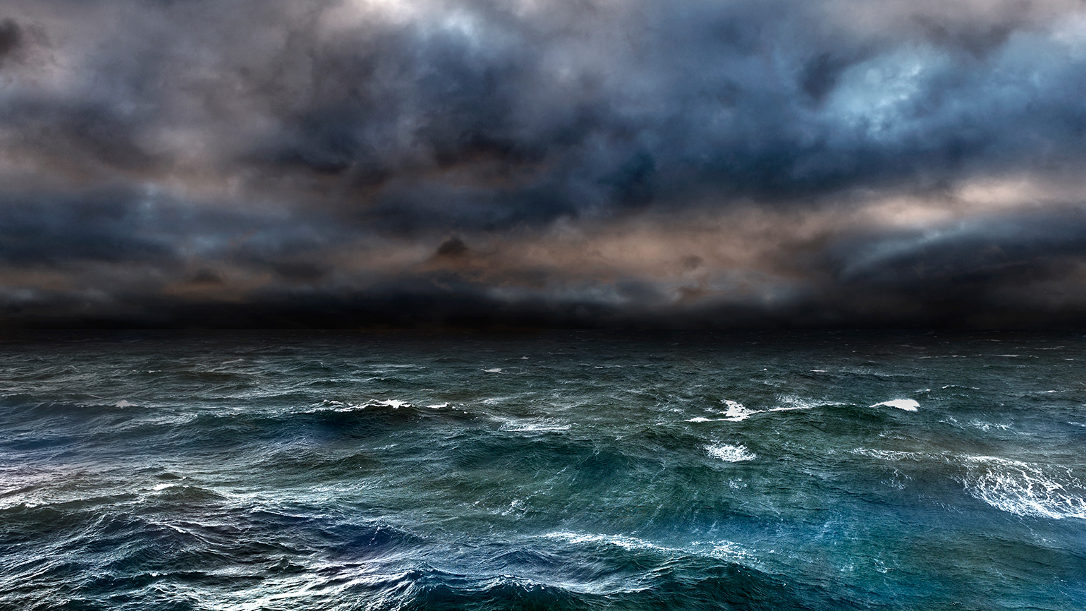 A stormy sea at night; Getty Images