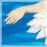 Heavenly angel reaches out hand