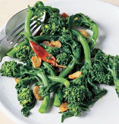 Side dish: Broccoli Rabe with Chiles & Brown Garlic