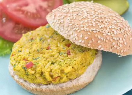 Chickpea burger by Rebecca Katz