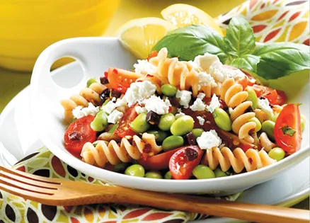 Edamame and Pasta with Feta