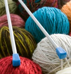 Knitting yarn and needles