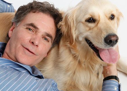 Guideposts editor-in-chief Edward Grinnan and his Golden Retriever, Millie