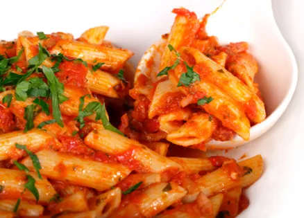 Pasta recipes: Tomato Sauce Over Penne