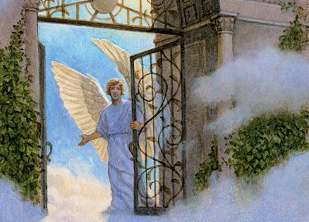 Angel at the gate of heaven