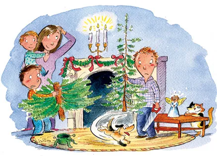 A family averts a Christmas tree crisis, thanks to the advice of an angel.