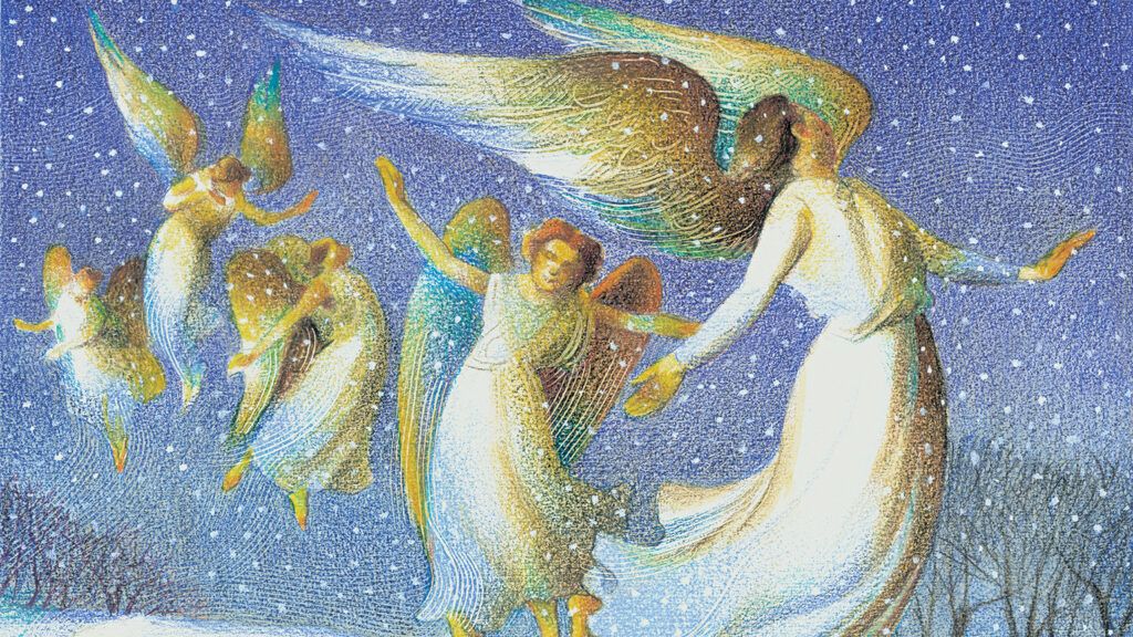 An artist's rendering of Milton's swirls of snow that looked like angels