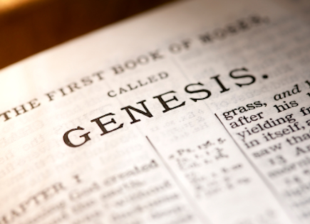 Close-up of the Bible, First book of Moses called Genesis