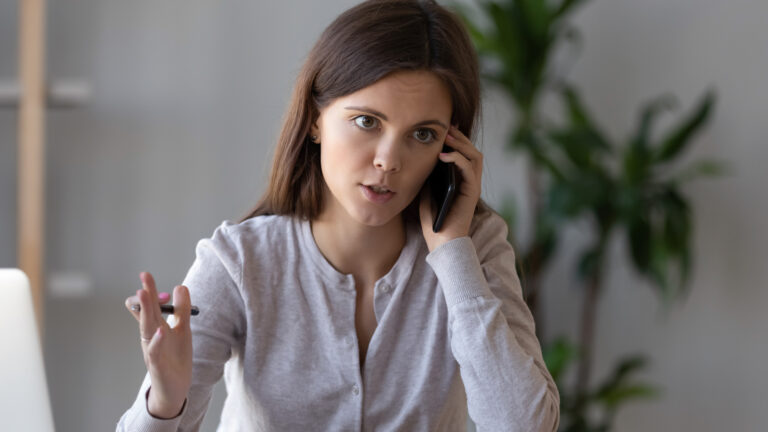 Woman complaining on the phone to give up for Lent