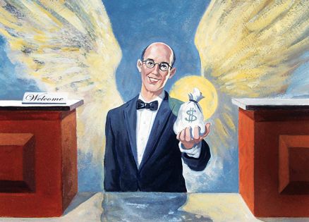 An artist's rendering of Phyllis's angelic bank teller