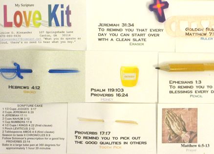 Items from a Scripture Love Kit
