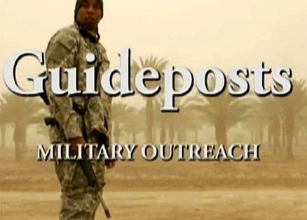 A soldier with Guideposts logo overlay