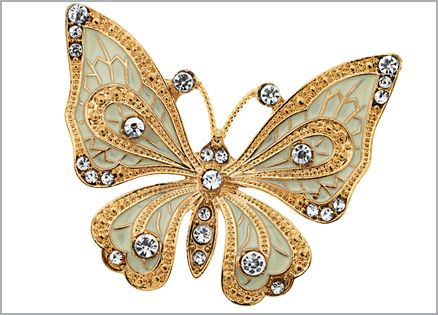 A jewel-studded butterfly brooch