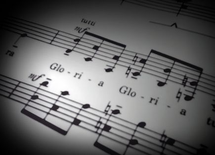 musical notes from a hymn