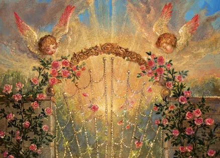 An artist's rendering of a heavenly gate