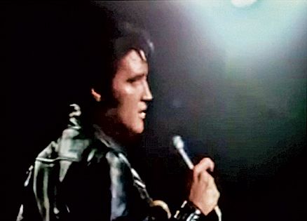 Elvis Presley performing during his 1968 TV comeback special