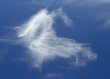An angelic vision in the clouds