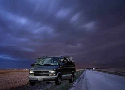 A van stalled by the side of the road