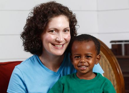 Meghan Dempster and her son Terefe
