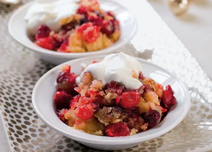 Five-Minute Cranberry Walnut Cobbler