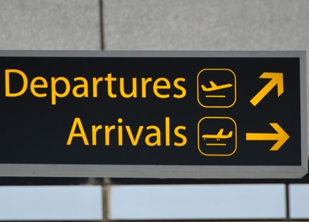 Airport Departures-Arrivals sign
