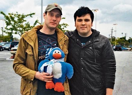 Clint Campbell (left) with Brandon and Penguiny