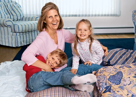 Susan Windrum and her kids