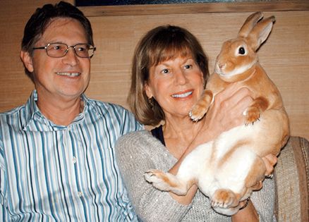 Sandi Olson, her husband, Doug, and theor bunny Wheatie
