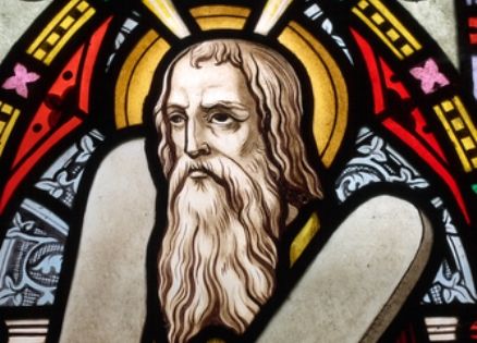Stained glass of Moses
