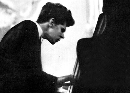 A young Van Cliburn at the piano