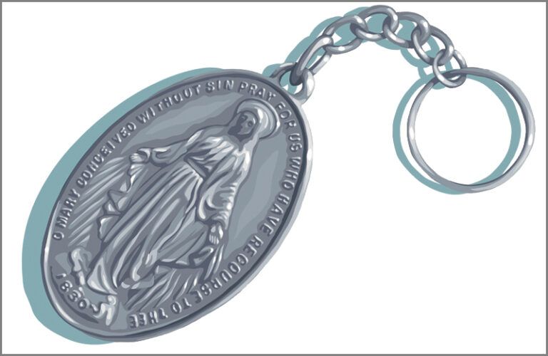 An artist's rendering of Mary's missing medal