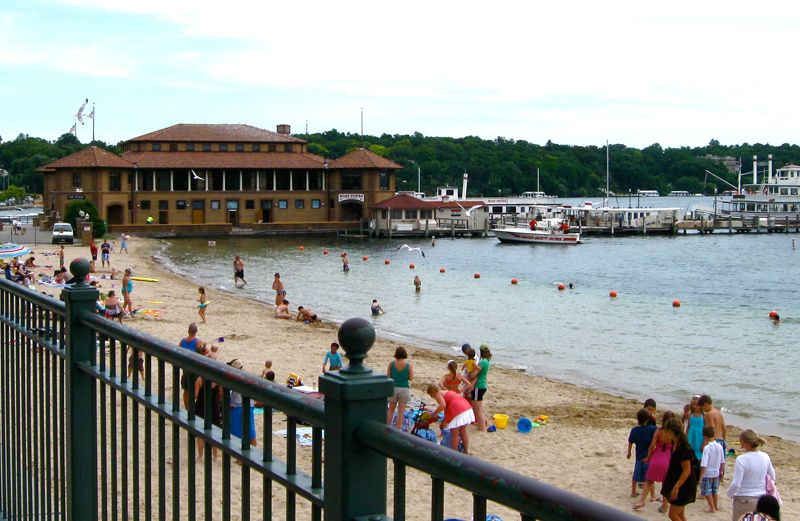 The waterfront in Lake Geneva, Wisconsin