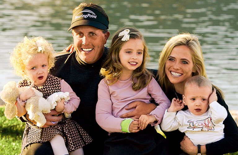 Phil Mickelson with his family