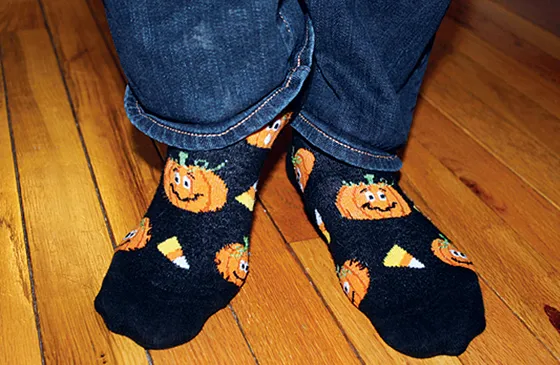 Shawnelle Eliasen's pumpkin socks