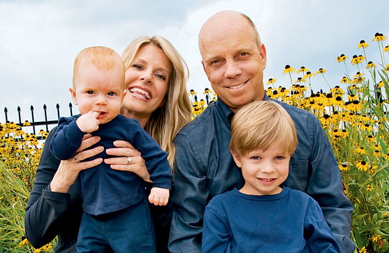 Scott Hamilton with his wife and kids