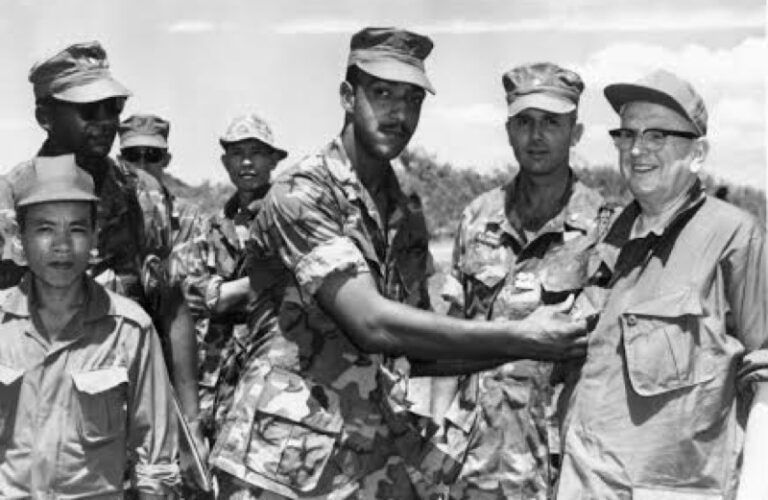 Dr. Norman Vincent Peale visits the troops in Vietnam