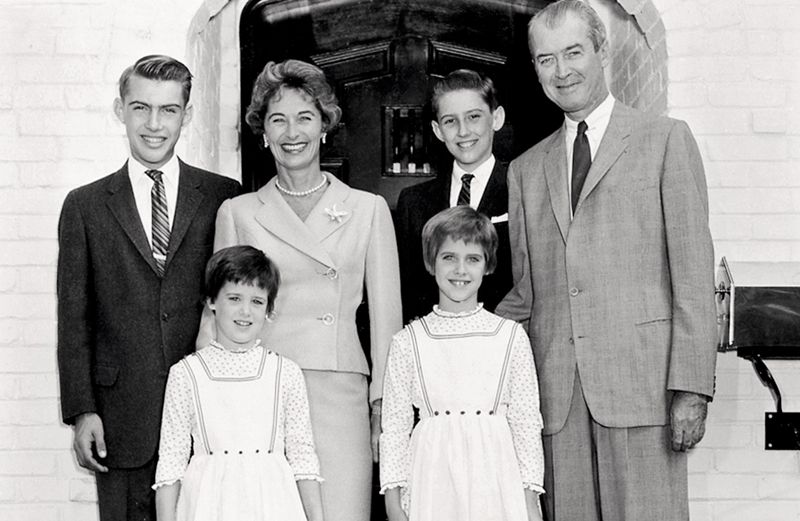 Jimmy Stewart with his family