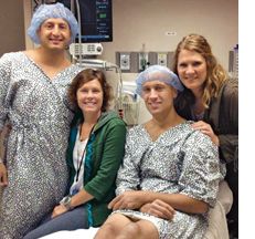 Octavian, Jenni, Ryan and Haylee at the hospital before the operation