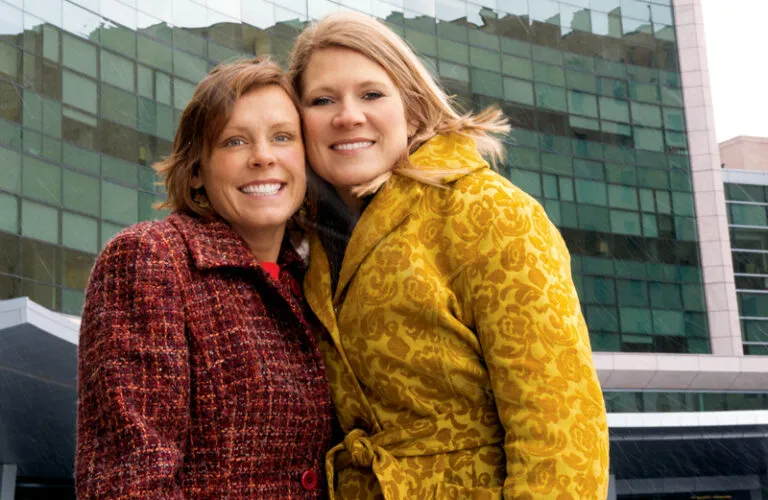 Jenni (left) and Haylee, outside the Cleveland Clinic