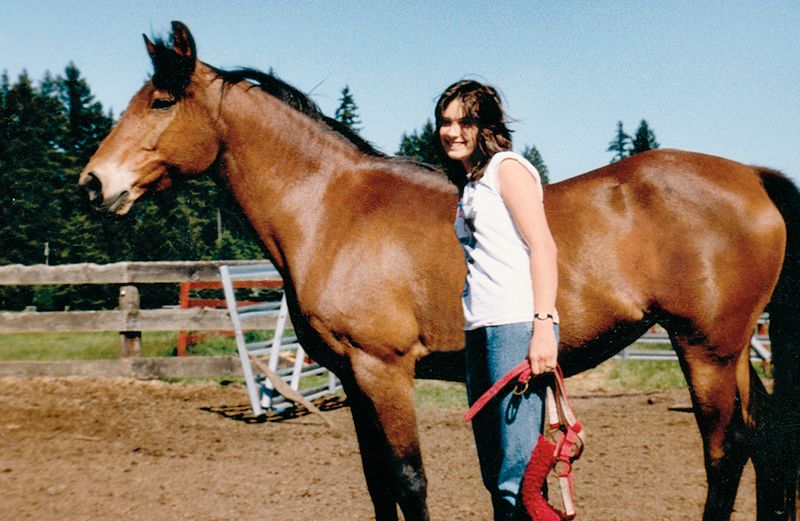 Tina, with her horse, Tia, in 1985