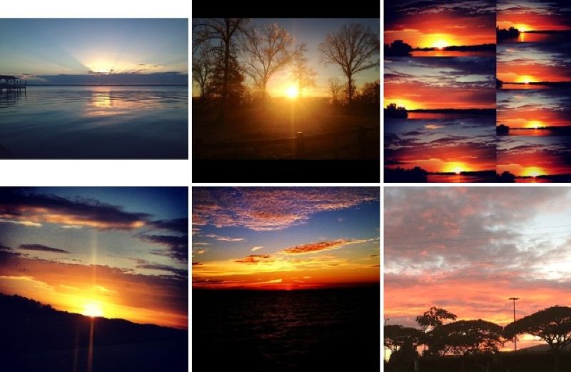 Pictures of beautiful sunsets found on Instagram under #godscanvas