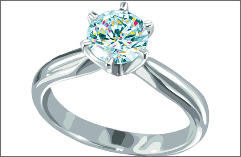 An artist's rendering of an engagement ring