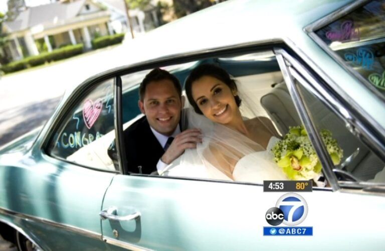 A photo of Dave Lacey and his wife on their wedding day. Credit: KABC-TV