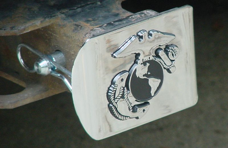 A Marine Corps emblem on Edie Melson's son, Jimmy's, truck