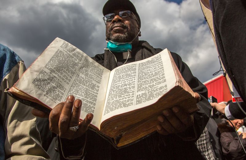The Bible that survived a Harlem explosion. Photo by Warzer Jaff/New York Post