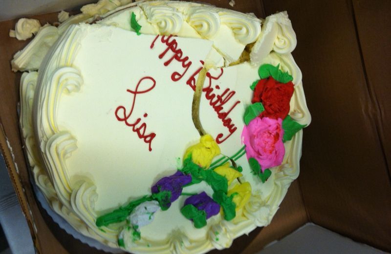 Mysterious Ways blogger Diana Aydin's smushed birthday cake for her friend Lisa