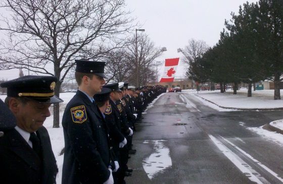 Photo from firefighter Darrell Ellwood's funeral.