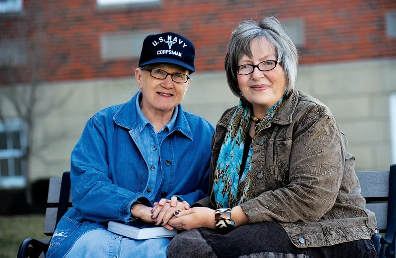 Roberta Messner (right) with her friend Wanda